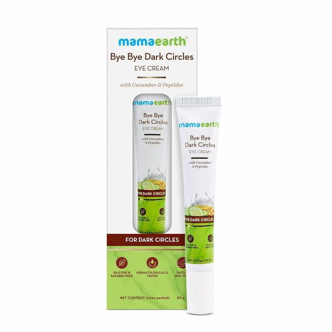 Mamaearth Bye Bye Dark Circles, Under Eye Cream with Cucumber & Peptides - 20ml