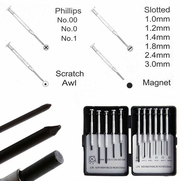 NEW 11Pcs Micro Screwdriver Set Precision Tool Watch Jewelry Glasses Repairs Kit