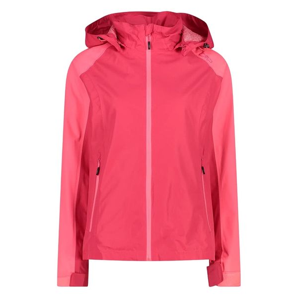 CMP Damen Mélange Fleece Jacket with Knit Tech Melange Fleecejacke mit Hood, Mädchen, Korallenrot Kiss, 128, Erdbeere, 42