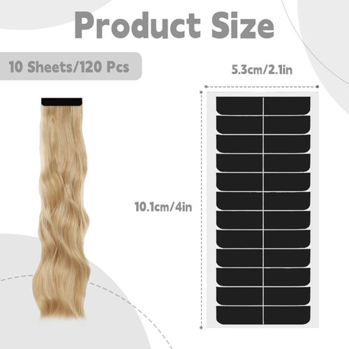 10 Sheets Hair Extension Tapes, Double Sided Tapes for Hair Extensions Wig Hair Tape Adhesive Tape for Hair Extensions Hair Extension Tape for Hair Extensions Beauty Tools (Black)