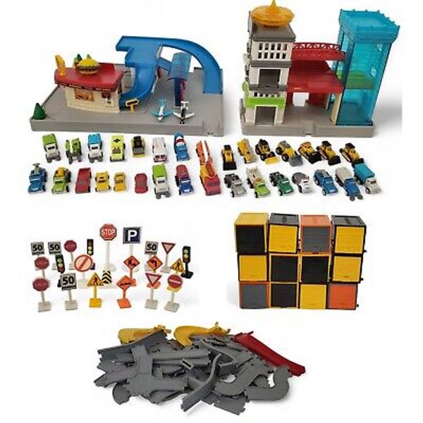 Battat DRIVEN Pocket Series Mini Buildings, Signs, Tracks & 33 Vehicles & Planes