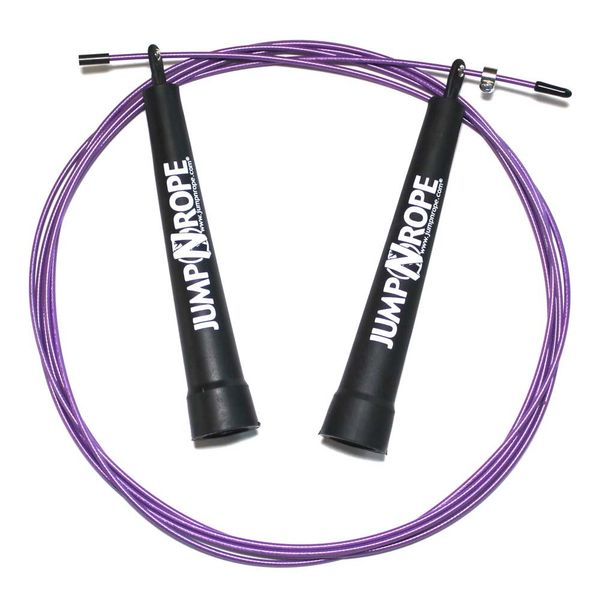 JumpNrope Speed Wire Jump Rope - #1 Best for Cross Training - Patented Technology - Fully Adjustable - Proudly Made in the USA (R1-Std-Purple)