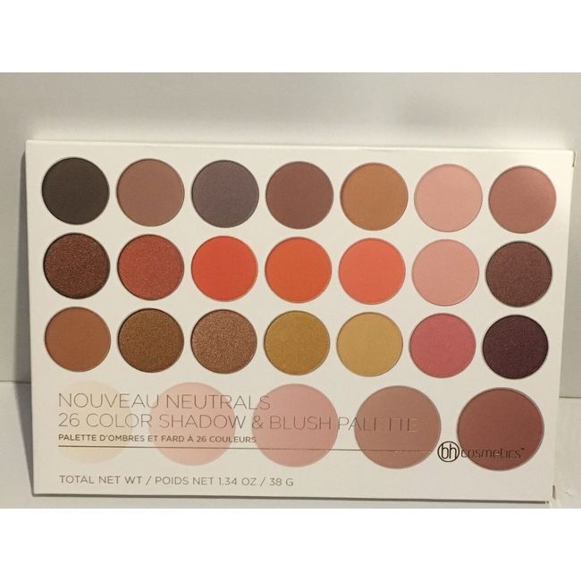 BH Nouveau Neutrals 26 Color Shadow & Blush Palette NIB