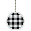 Carolina Hardware and Decor 1199F Black Gingham Solid Ceramic Fan Pull