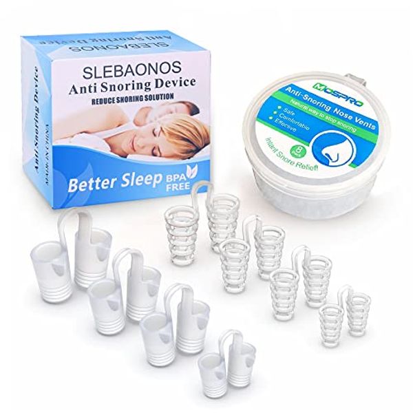 8 Pack Nose Vents to Ease Breathing Anti Snoring Nose Vents with Different Size Breathing Relief Nasal Dilator Includes Travel Case