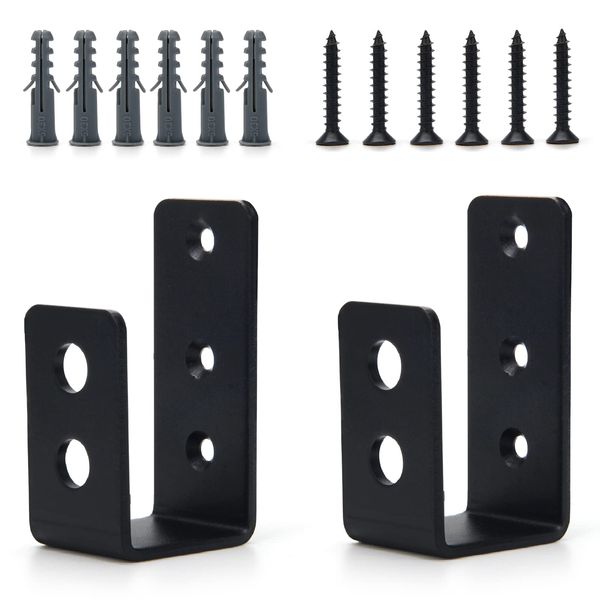 2 x 4 Windspeed Barricade Brackets - Heavy Duty Door Security Holder - Black