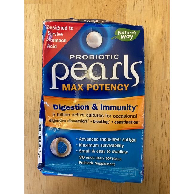 Natures Way PROBIOTIC PEARLS Digestion & Immunity MAX POTENCY 30 Softgel