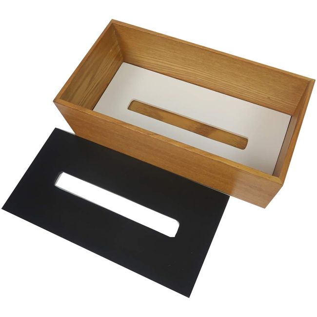 Creer BRUN Tissue Box, Black & White, 5.5 x 10.6 x 3.3 inches (14 x 27 x 8.5 cm), Tissue Case