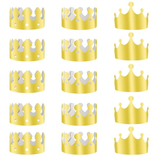 TUPARKA 36 PCS Paper Crowns Hat Gold Foil Crowns Paper Party Hat for Birthday Party, Baby Shower