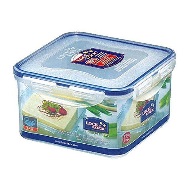  LOCK & LOCK Square Plastic Food Container with Special Tray for  Tofu 40.58oz / 5.07cup: Home & Kitchen