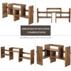 Brown Wood Stackable Desk Storage Shelf, Home & Office Bookshelf Organizer Stand