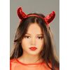 Childrens Red Sequin Devil Horns on Headband