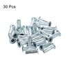 sourcing map M5 Multi-Grip Rivet Nuts, 30pcs Pre-Bulbed Shank Flat Head Threaded Insert Nut Carbon Steel Plus Nuts for Construction Industrial