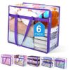  6 Pack Clear Zippered Storage Bags for Clothes,Organizers 