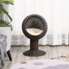 27" Rattan Wicker Elevated Cat House Kitty Scratch House Pet Bed W/Cushion