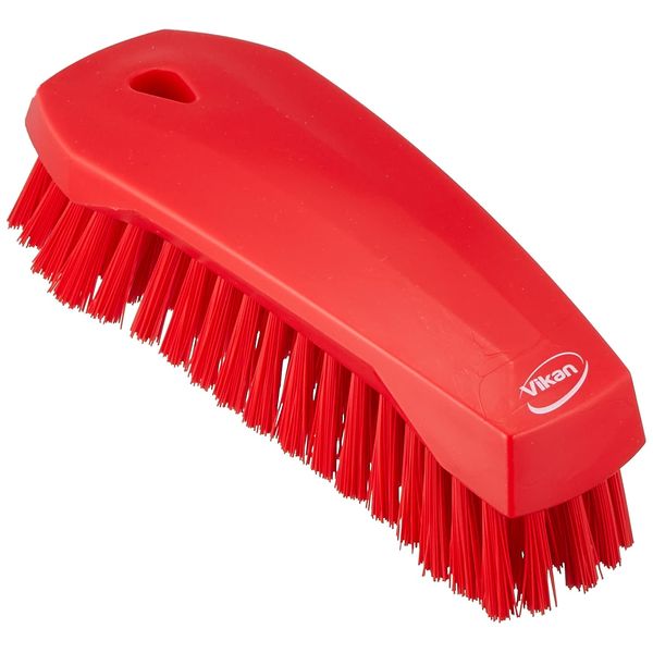 Vikan 38904 Brush,Scrub,Stiff,8",PP/PBT,Red