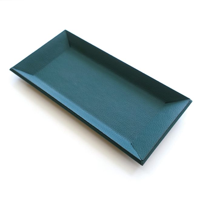 Cash Tray, ADO-PL045 Money Tray, Calton Accessory Tray, Pen Tray, Coin Tray, Leather, Interior Accounting Tray (Dark Green)