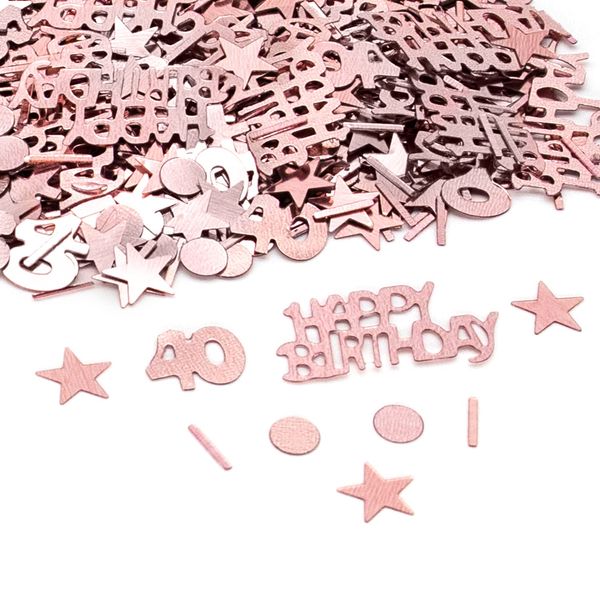 40 Birthday Confetti, 40th Rose Gold Metallic Foil Sequins Table Scatter Sprinkles for 40 Years Birthday Party Anniversary Table Party Decorations 15g A3MGSRZX (40th)