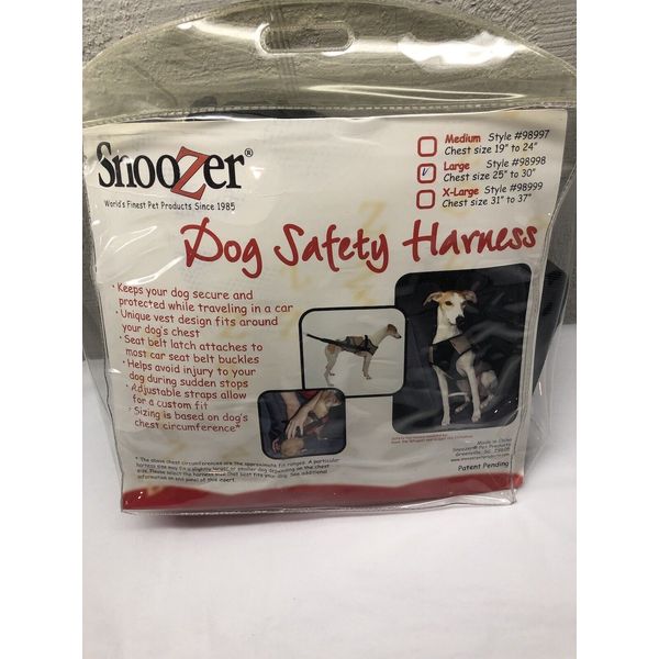 Snoozer Pet Dog Car  Safety Harness W/ Seatbelt Adapter. Large Chest 25-30”