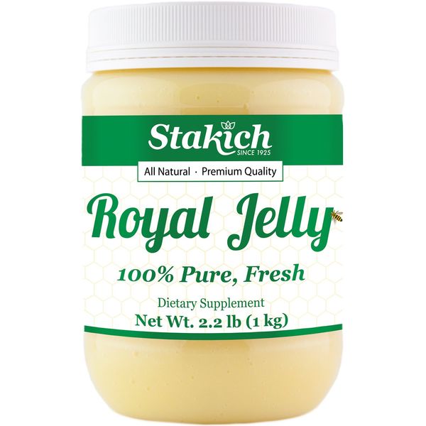 Stakich Fresh Royal Jelly - Pure, All Natural - No Additives/Flavors/Preservatives Added - 1 Kilogram (2.2 Pounds)