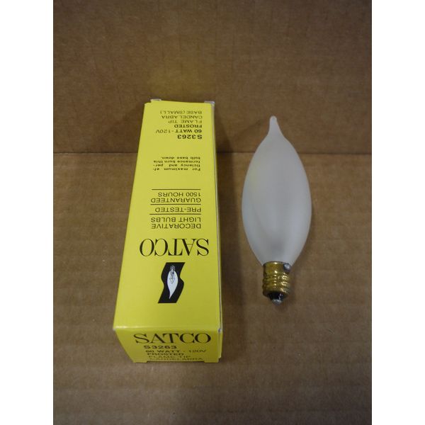Satco Bulb Frosted Flame Tip 60W 120V S3263