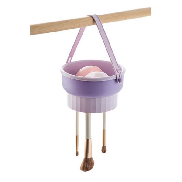 YFFSFDC Makeup Brush Cleaner Makeup Brush Set Makeup Brush Cleaning Foldable Makeup Brush Cleaner Hangable Removable Stand Cleaning Clean Drying 2IN1 Makeup Brush Drying Stand Brush Stand Storage (Light Purple)