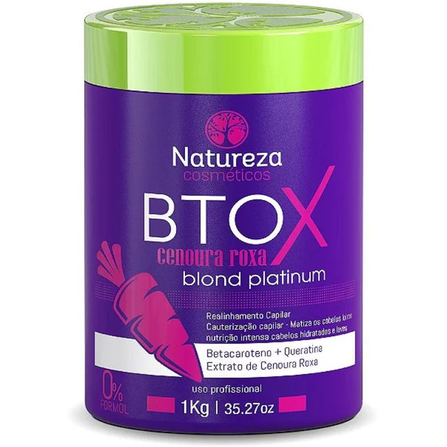 Btox Cenoura Roxa Blond Platinum Toner Matizador - Natureza - 1kg 35.27oz