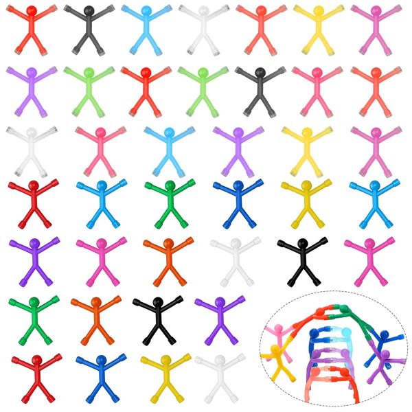 40 Pcs Magnet Mini Man Fridge Magnets Cute Rubber Men Refrigerator Magnet Set Colorful Flexible Humanoid Magnets Magnetic Toy Characters Fidget Toy for Art Crafts Fun Office