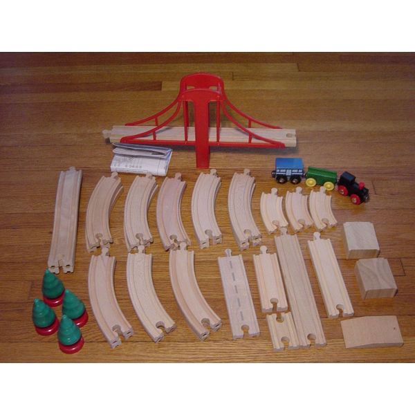 Wood Toy Train Track For Thomas The Tank Engine Wooden Railway Suspension Bridge