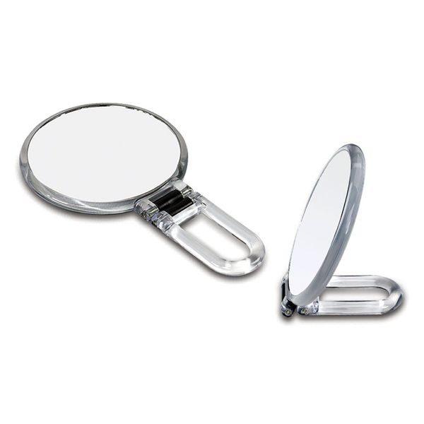 Danielle Creations 5.5-Inch Folding 2-Sided Hand Mirror, 10x Magnification, Acrylic