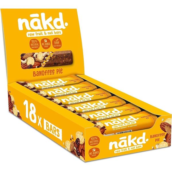 Nakd Banoffee Pie Natural Fruit & Nut Bars - Vegan - Healthy Snack - Gluten Free