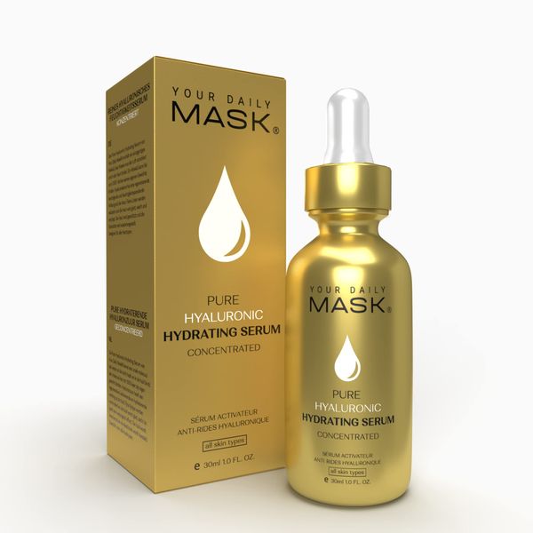 Your Daily Mask Hyaluronic Acid Serum for Face - Hydrating Facial Serum with Hyaluronic Acid & Vitamin C – Rejuvenating - Facial Skin Care - Anti Aging - Anti Wrinkles - Moisturizing and Fine Lines