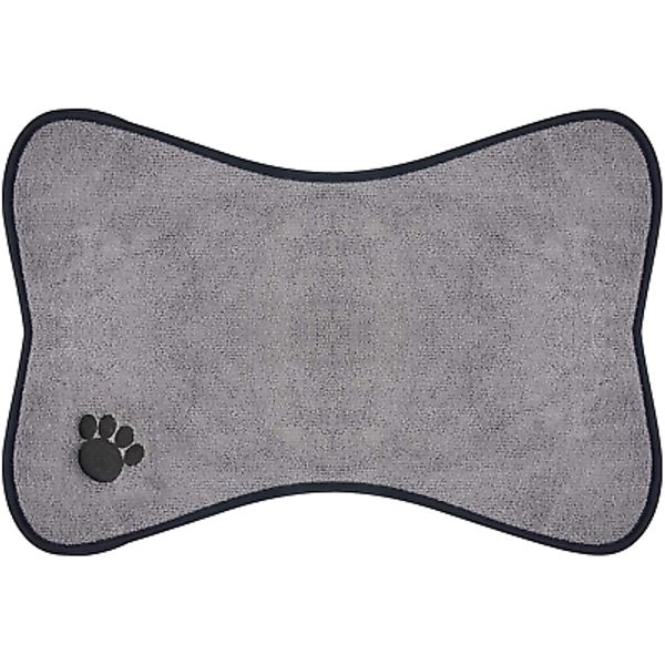 Microfiber Pet Bowl Mat Dish Drying Mat 11.8 Inch X 17.7 Inch Grey with Anti-Ski