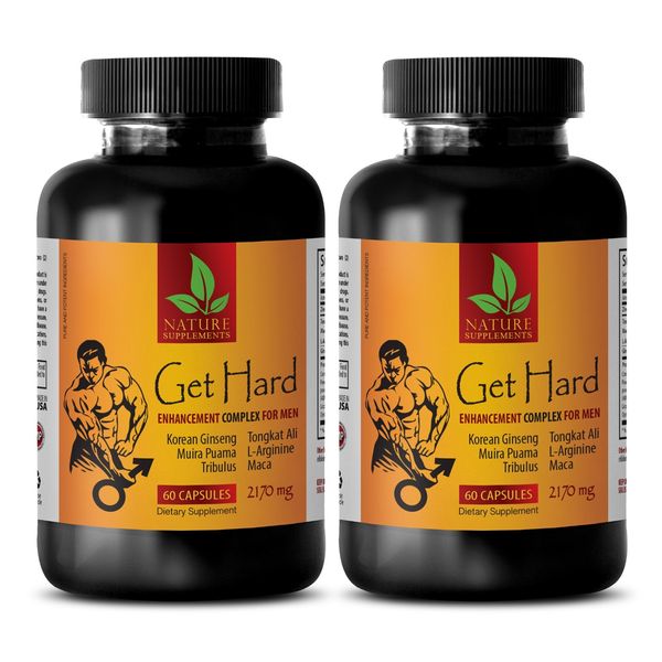Enhancement - GET HARD SUPER PILLS FOR MEN - red maca capsules - ginseng - 2 Bot