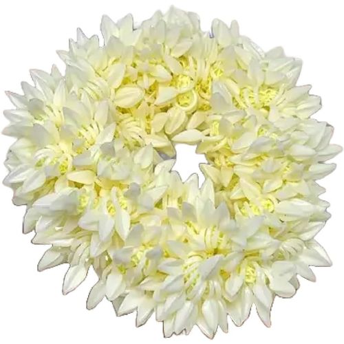 Artificial Mogra White Gajra Hair Accessories Gajra Rubber Band for Women & Girls
