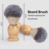 Bassion Hand Crafted Shaving Brush for Men, Professional Hair Salon Tool with Hard Wood Handle Gifts for Men