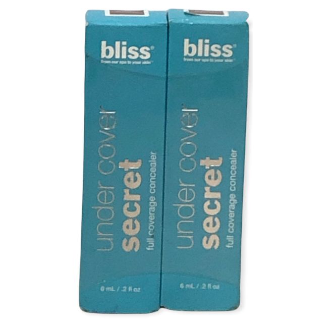 Bliss Under Cover Secret Full Coverage Concealer (6mL / .2oz) NEW; Lot Of 2