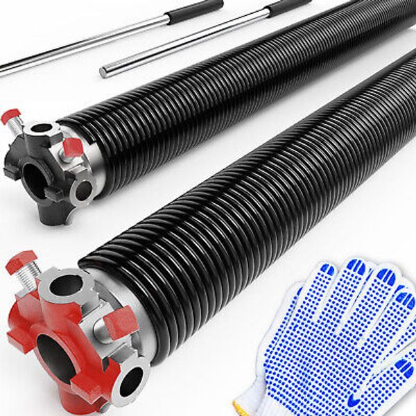 Garage Door Torsion Springs Set with Non-Slip Winding Bars, 0.250 X 2'