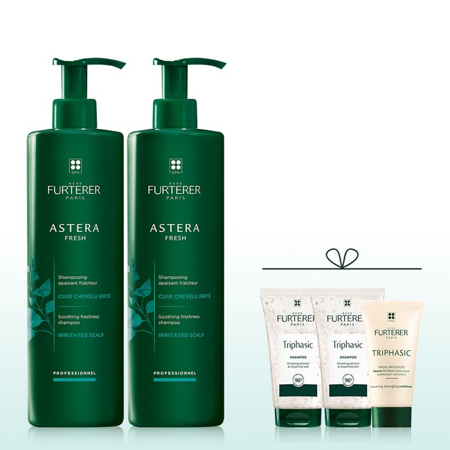 [Rene Furterer] Astera Soothing &amp; Cooling Fresh Shampoo 600ml Duo (+130ml free)