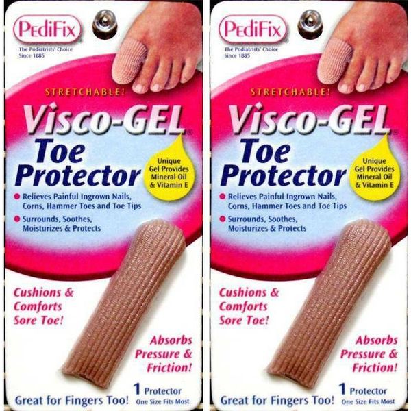 (2 PACK) Pedifix Visco Gel Toe Protectors, One Size Fits Most