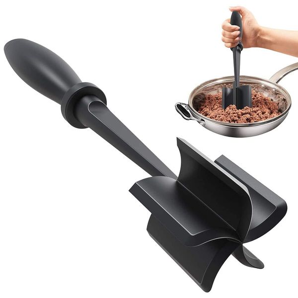 Meat Chopper Heat Resistant Meat Chopper with Non-Slip Handle Nylon Meat Masher Multifunctional Mince Masher Beef Masher Meat Tenderizer Mix Chopper for Cooking