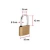 Brass padlock, 50mm long hook, blister
