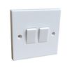 Double Wall Switch & Back Box Pattress. 2 Gang 2 Way Switched Electrical