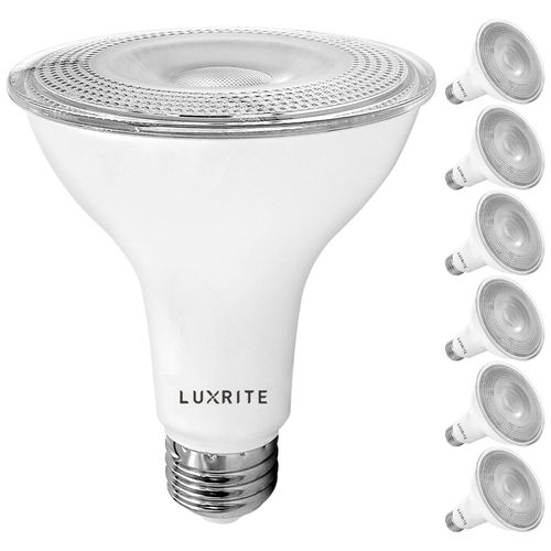 LUXRITE 6 Pack LED PAR30 Flood Light Bulb, 75W Equivalent, 3500K Natural White, 850 Lumens, 11W Dimmable, Indoor Outdoor Spotlight Bulb, Wet Rated, E26 Standard Base, UL Listed