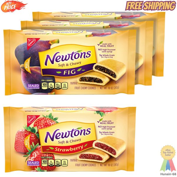 Newtons Soft & Fruit Chewy Cookies Variety Pack, (Fig Bars, Strawberry Bars)