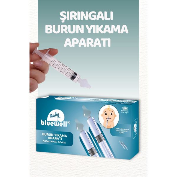 2'li Şırıngalı Bebek Burun Yıkama Enjektörü Nazal Aspiratör Temizleme Aparatı Silikon Uç ve Şırınga