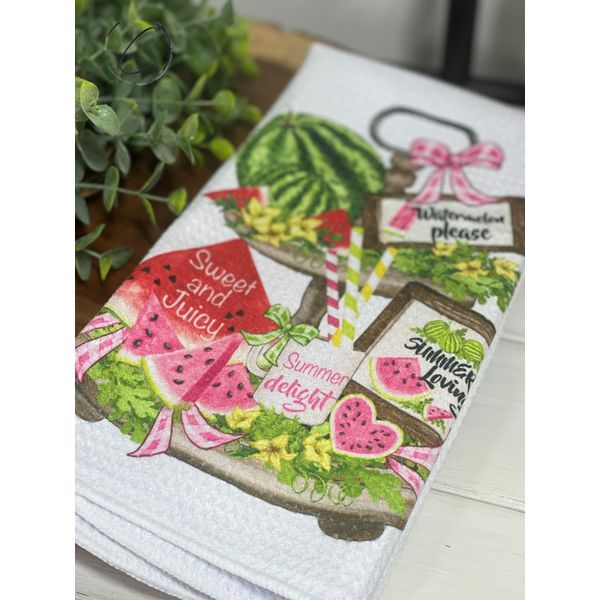 Watermelon Tier Tray Waffle Weave Tea Towel