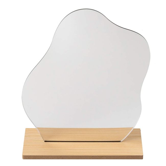 Kirinya Wave Mirror, Tabletop Stand, Mirror, Unbreakable Mirror, Interior, Stylish, Makeup Mirror, Nordic (no1)