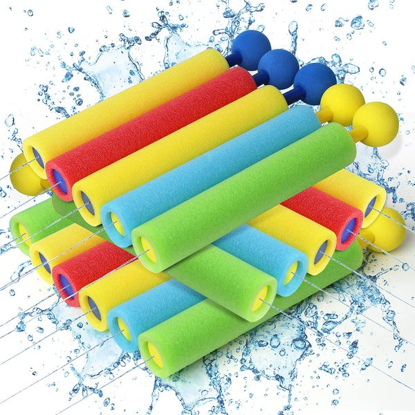 Water Guns, Lehoo Castle Water Pistol, 16pcs Foam Water Squirters for Kids, Kids Garden Toys, 35ft Water Blaster, Outdoor Toys, Garden Toys for Toddlers for Swimming Pool Beach (Round)