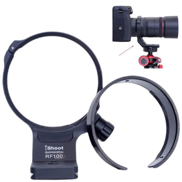 iShoot Lens Collar Tripod Mount Ring Compatible with Canon RF 100mm f/2.8L Macro is USM, Lens Support Holder Bracket Bottom is Arca-Swiss Fit Quick Release Plate for Arca Fit Tripod Ball Head Clamp